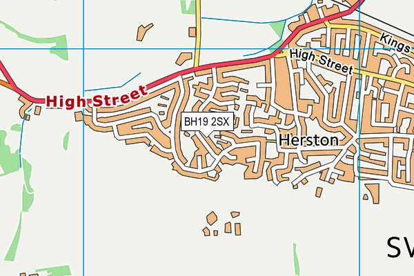 BH19 2SX map - OS VectorMap District (Ordnance Survey) BH19 2SX map - OS VectorMap District (Ordnance Survey)