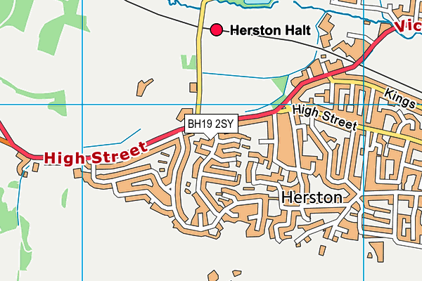 BH19 2SY map - OS VectorMap District (Ordnance Survey) BH19 2SY map - OS VectorMap District (Ordnance Survey)