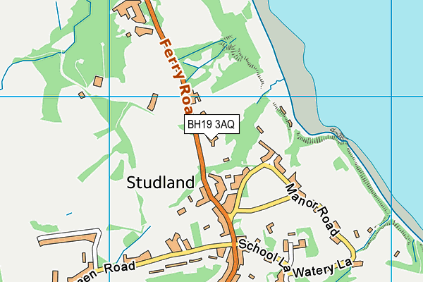 BH19 3AQ map - OS VectorMap District (Ordnance Survey)