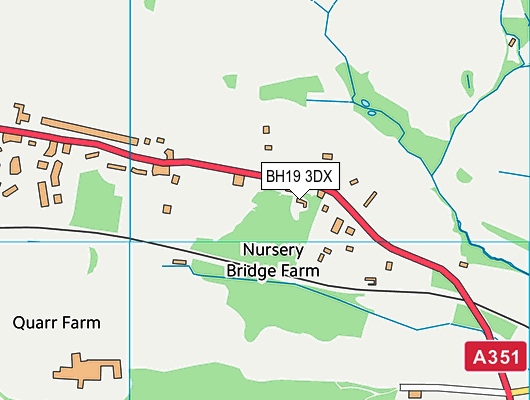 BH19 3DX map - OS VectorMap District (Ordnance Survey)
