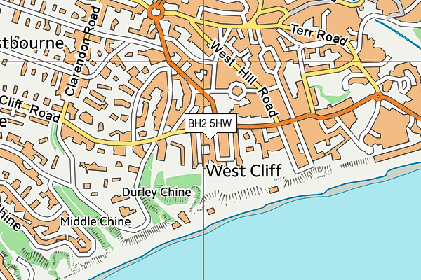 BH2 5HW map - OS VectorMap District (Ordnance Survey)