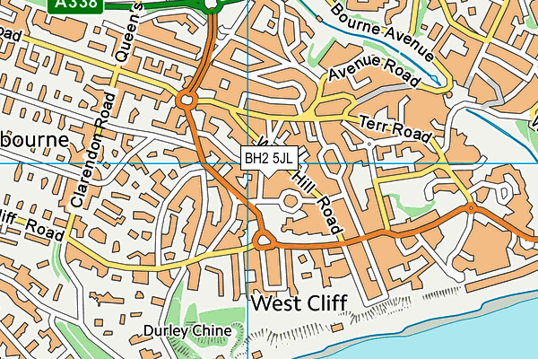 BH2 5JL map - OS VectorMap District (Ordnance Survey) BH2 5JL map - OS VectorMap District (Ordnance Survey)