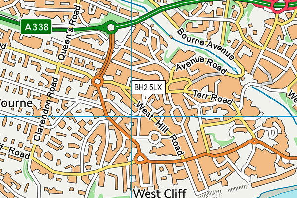 BH2 5LX map - OS VectorMap District (Ordnance Survey) BH2 5LX map - OS VectorMap District (Ordnance Survey)