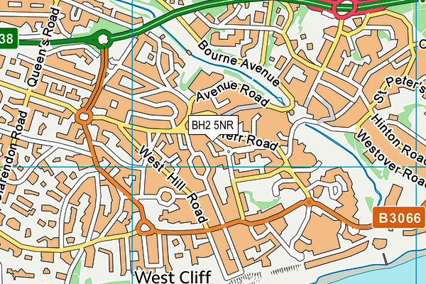 BH2 5NR map - OS VectorMap District (Ordnance Survey)