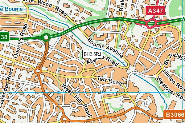 BH2 5RJ map - OS VectorMap District (Ordnance Survey) BH2 5RJ map - OS VectorMap District (Ordnance Survey)