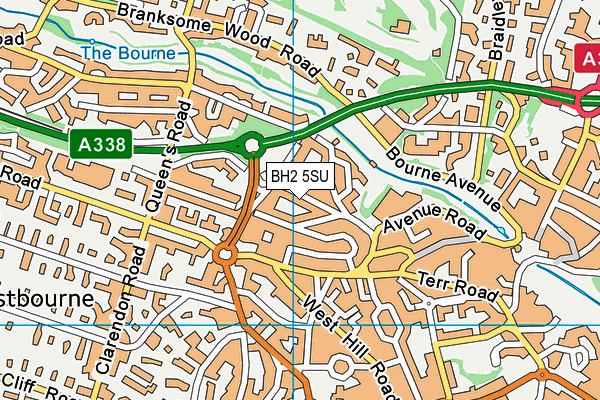 BH2 5SU map - OS VectorMap District (Ordnance Survey) BH2 5SU map - OS VectorMap District (Ordnance Survey)
