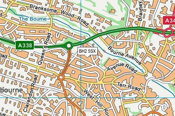 BH2 5SX map - OS VectorMap District (Ordnance Survey) BH2 5SX map - OS VectorMap District (Ordnance Survey)