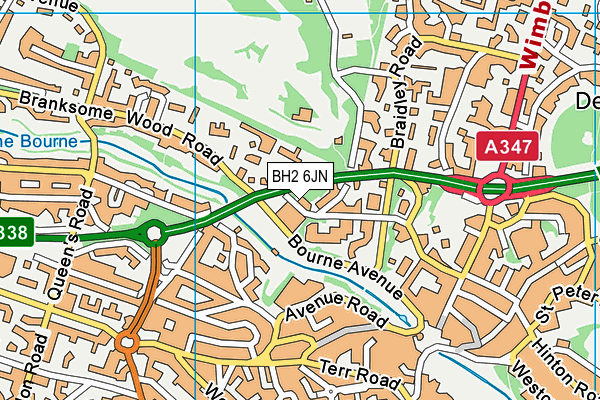 BH2 6JN map - OS VectorMap District (Ordnance Survey)
