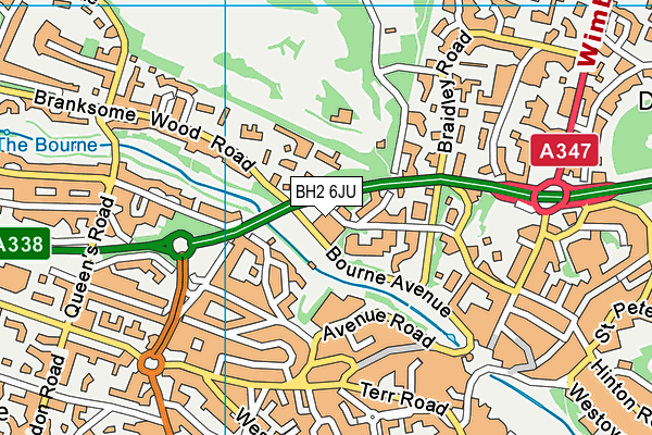 BH2 6JU map - OS VectorMap District (Ordnance Survey)
