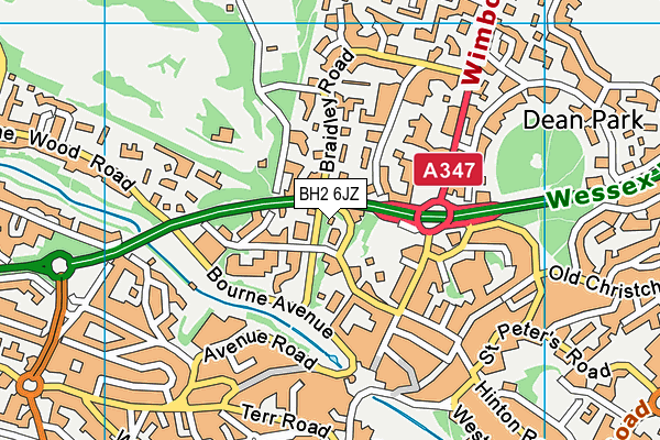 BH2 6JZ map - OS VectorMap District (Ordnance Survey)