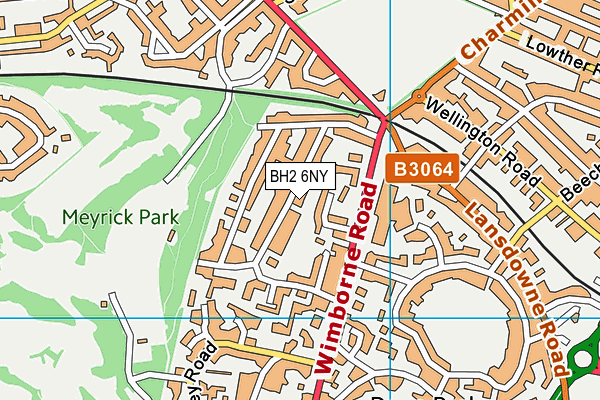 BH2 6NY map - OS VectorMap District (Ordnance Survey)