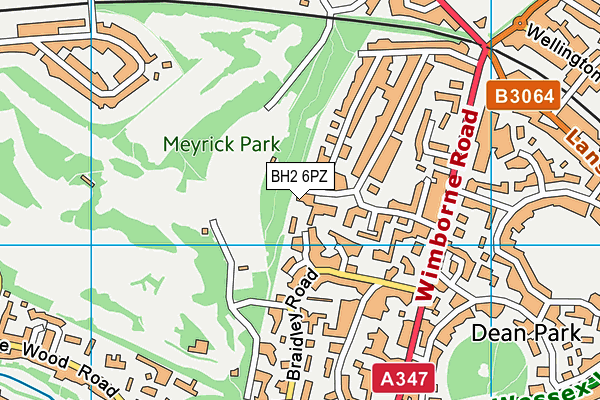 BH2 6PZ map - OS VectorMap District (Ordnance Survey)