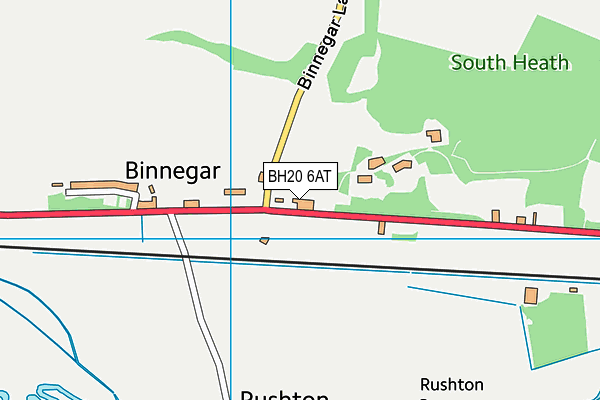 BH20 6AT map - OS VectorMap District (Ordnance Survey)