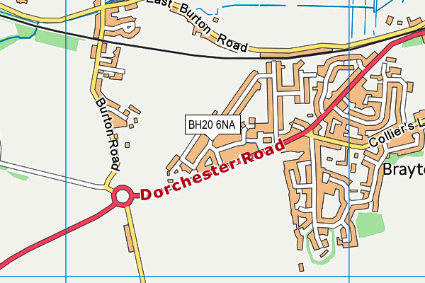 BH20 6NA map - OS VectorMap District (Ordnance Survey)