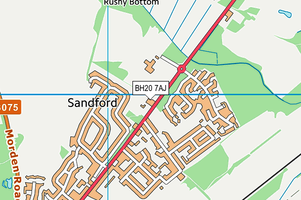 BH20 7AJ map - OS VectorMap District (Ordnance Survey)