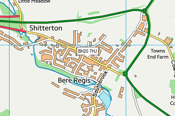 BH20 7HJ map - OS VectorMap District (Ordnance Survey)