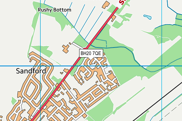 BH20 7QE map - OS VectorMap District (Ordnance Survey)