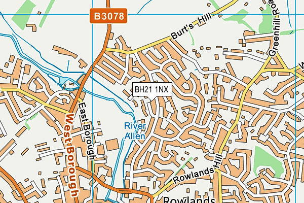 BH21 1NX map - OS VectorMap District (Ordnance Survey) BH21 1NX map - OS VectorMap District (Ordnance Survey)