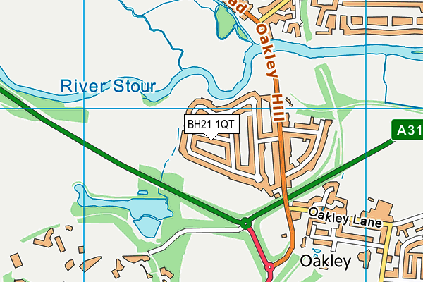 BH21 1QT map - OS VectorMap District (Ordnance Survey)