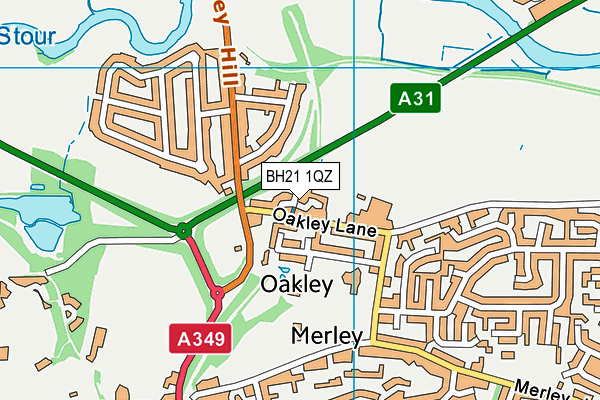 BH21 1QZ map - OS VectorMap District (Ordnance Survey)