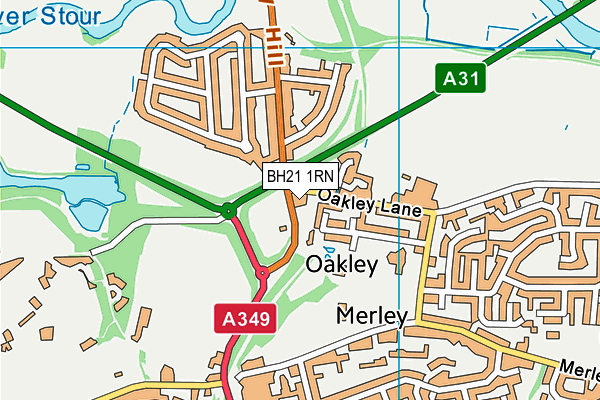 BH21 1RN map - OS VectorMap District (Ordnance Survey)