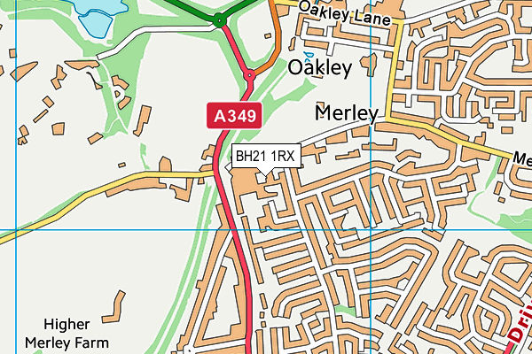 BH21 1RX map - OS VectorMap District (Ordnance Survey)