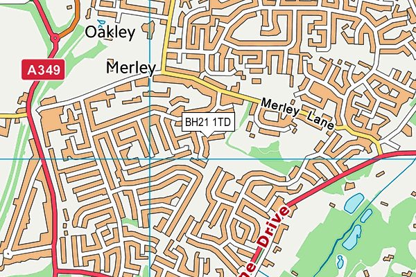 BH21 1TD map - OS VectorMap District (Ordnance Survey) BH21 1TD map - OS VectorMap District (Ordnance Survey)