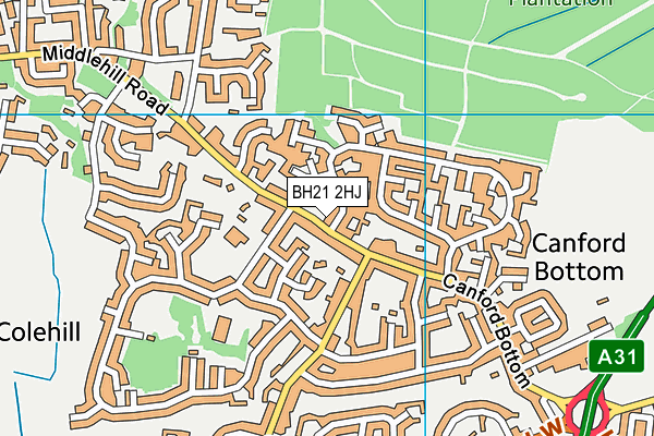 BH21 2HJ map - OS VectorMap District (Ordnance Survey) BH21 2HJ map - OS VectorMap District (Ordnance Survey)