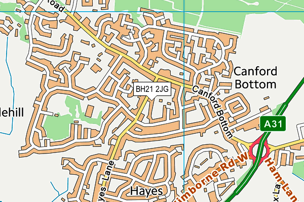 BH21 2JG map - OS VectorMap District (Ordnance Survey) BH21 2JG map - OS VectorMap District (Ordnance Survey)