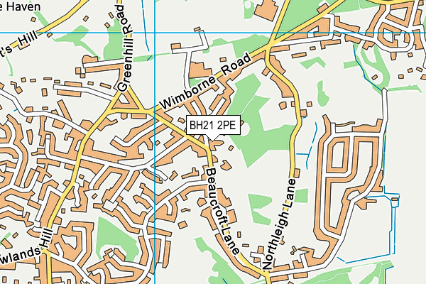 BH21 2PE map - OS VectorMap District (Ordnance Survey) BH21 2PE map - OS VectorMap District (Ordnance Survey)