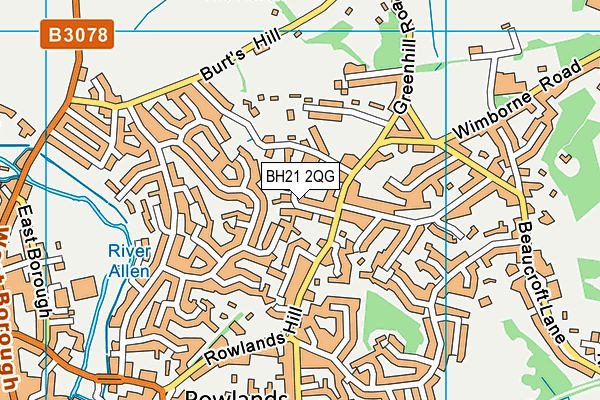 BH21 2QG map - OS VectorMap District (Ordnance Survey) BH21 2QG map - OS VectorMap District (Ordnance Survey)