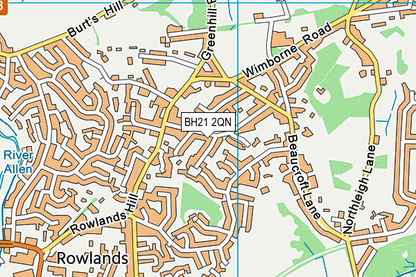 BH21 2QN map - OS VectorMap District (Ordnance Survey) BH21 2QN map - OS VectorMap District (Ordnance Survey)
