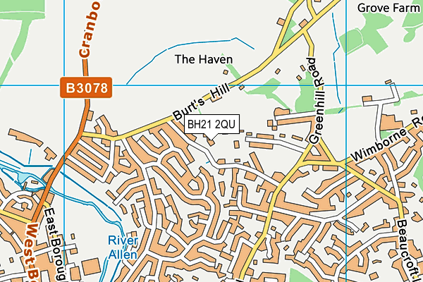 BH21 2QU map - OS VectorMap District (Ordnance Survey) BH21 2QU map - OS VectorMap District (Ordnance Survey)