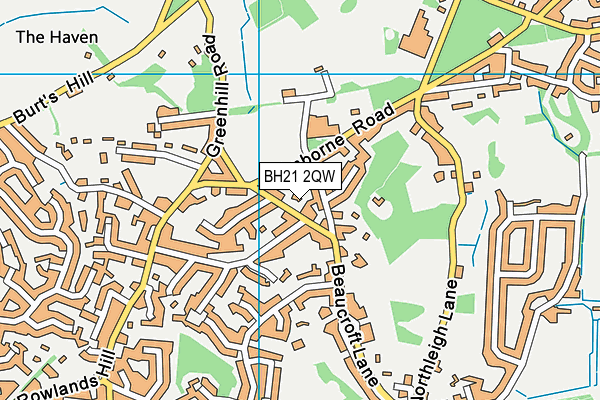 BH21 2QW map - OS VectorMap District (Ordnance Survey) BH21 2QW map - OS VectorMap District (Ordnance Survey)