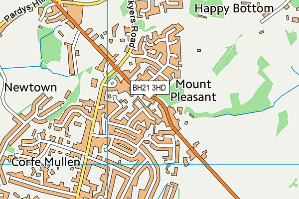 BH21 3HD map - OS VectorMap District (Ordnance Survey) BH21 3HD map - OS VectorMap District (Ordnance Survey)