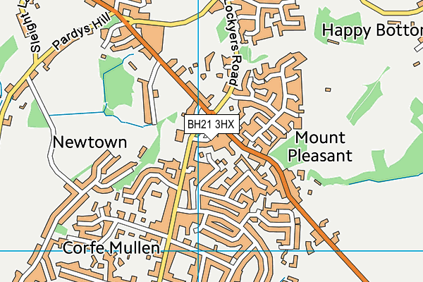 BH21 3HX map - OS VectorMap District (Ordnance Survey) BH21 3HX map - OS VectorMap District (Ordnance Survey)