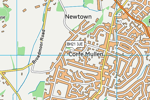 BH21 3JE map - OS VectorMap District (Ordnance Survey)
