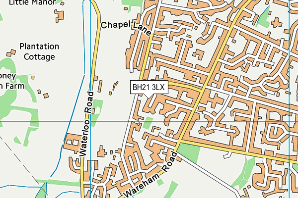 BH21 3LX map - OS VectorMap District (Ordnance Survey) BH21 3LX map - OS VectorMap District (Ordnance Survey)