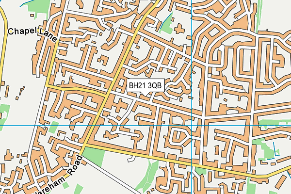 BH21 3QB map - OS VectorMap District (Ordnance Survey) BH21 3QB map - OS VectorMap District (Ordnance Survey)