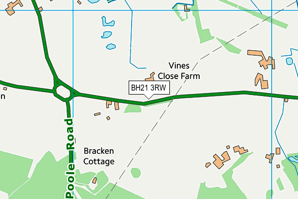 BH21 3RW map - OS VectorMap District (Ordnance Survey) BH21 3RW map - OS VectorMap District (Ordnance Survey)