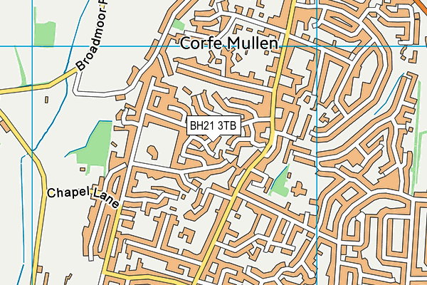 BH21 3TB map - OS VectorMap District (Ordnance Survey)