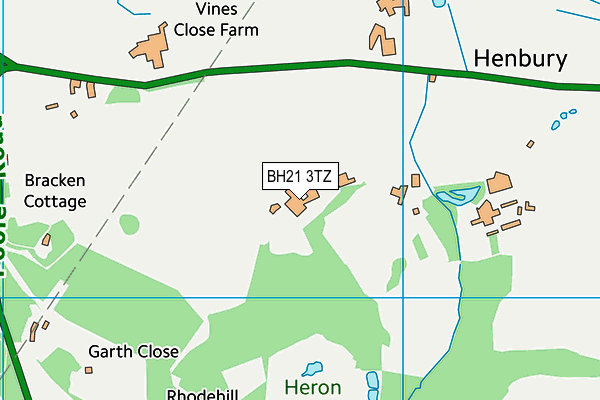 BH21 3TZ map - OS VectorMap District (Ordnance Survey) BH21 3TZ map - OS VectorMap District (Ordnance Survey)