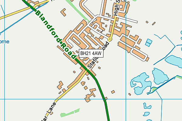 BH21 4AW map - OS VectorMap District (Ordnance Survey) BH21 4AW map - OS VectorMap District (Ordnance Survey)