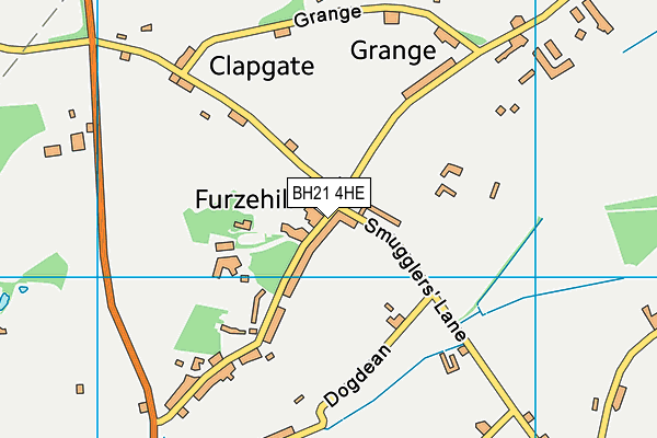 BH21 4HE map - OS VectorMap District (Ordnance Survey)