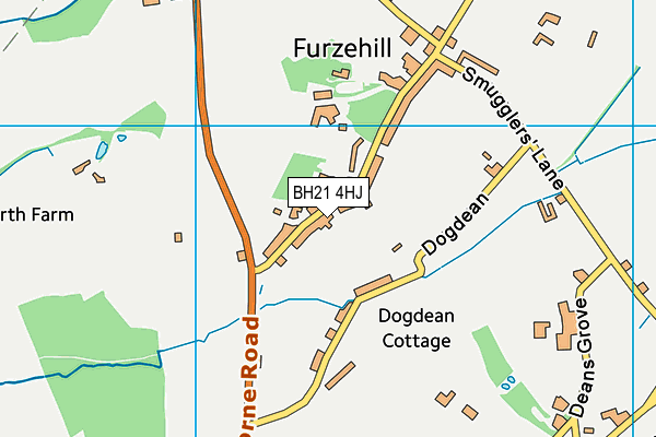 BH21 4HJ map - OS VectorMap District (Ordnance Survey)