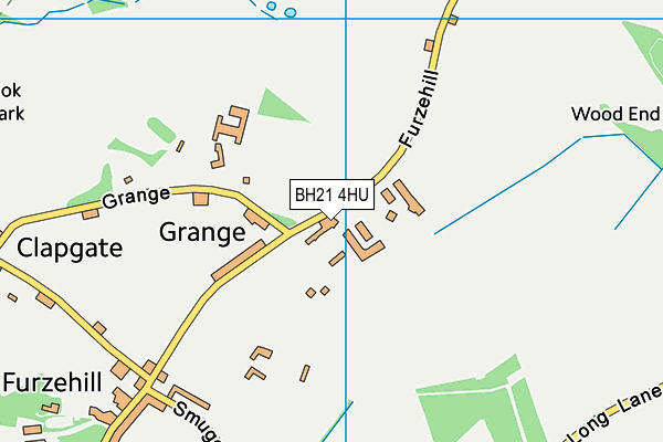 BH21 4HU map - OS VectorMap District (Ordnance Survey)