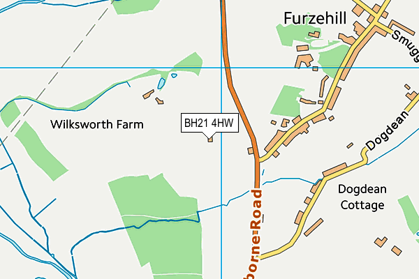 BH21 4HW map - OS VectorMap District (Ordnance Survey)