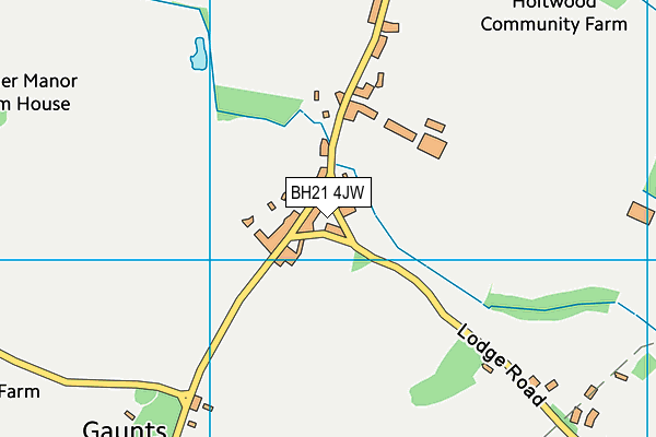 BH21 4JW map - OS VectorMap District (Ordnance Survey) BH21 4JW map - OS VectorMap District (Ordnance Survey)