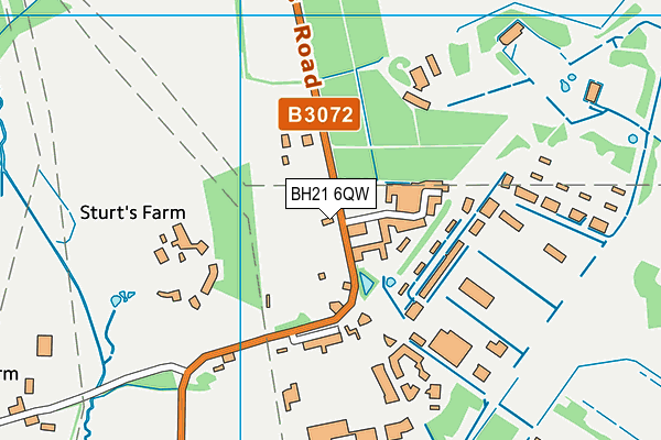 BH21 6QW map - OS VectorMap District (Ordnance Survey) BH21 6QW map - OS VectorMap District (Ordnance Survey)