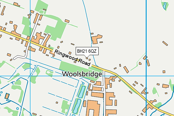 BH21 6QZ map - OS VectorMap District (Ordnance Survey)